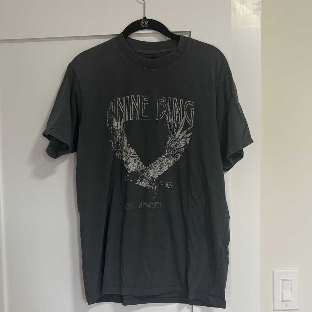 Anine Bing Dark Gray Eagle Tee